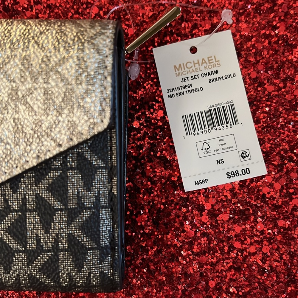MICHAEL Michael Kors Gold and Black Wallet - Picture 3 of 8